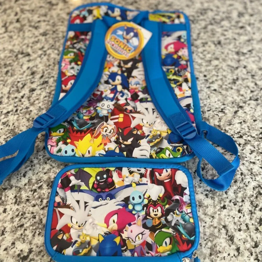 SONIC THE HEDGEHOG LAPTOP BACKPACK‎ AND GAME CASE GAMER GAMING VERSATILE ICONIC